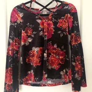 Velvety Floral Long Sleeve